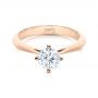 14k Rose Gold Custom Solitaire Diamond Engagement Ring - Flat View -  103396 - Thumbnail