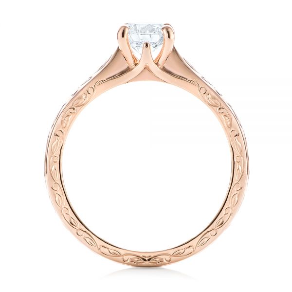 14k Rose Gold Custom Solitaire Diamond Engagement Ring - Front View - 103283
