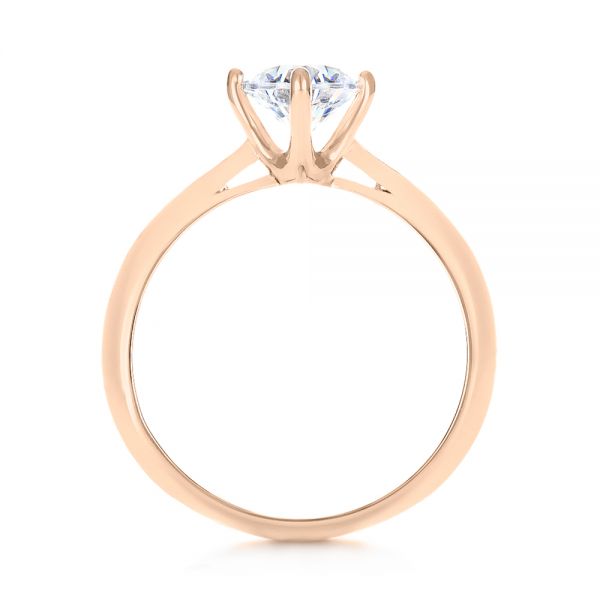 18k Rose Gold 18k Rose Gold Custom Solitaire Diamond Engagement Ring - Front View -  103396