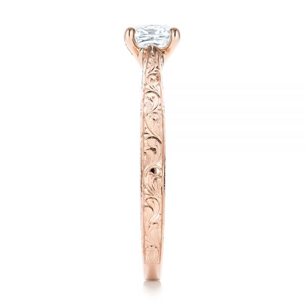 14k Rose Gold Custom Solitaire Diamond Engagement Ring - Side View - 101618