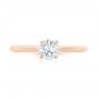 18k Rose Gold Custom Solitaire Diamond Engagement Ring - Top View -  102757 - Thumbnail
