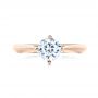 14k Rose Gold Custom Solitaire Diamond Engagement Ring - Top View -  103396 - Thumbnail