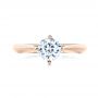 14k Rose Gold Custom Solitaire Diamond Engagement Ring - Top View -  103396 - Thumbnail