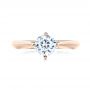 18k Rose Gold 18k Rose Gold Custom Solitaire Diamond Engagement Ring - Top View -  103396 - Thumbnail