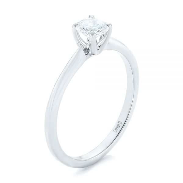 Platinum Platinum Custom Solitaire Diamond Engagement Ring - Three-Quarter View - 102757