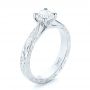 18k White Gold 18k White Gold Custom Solitaire Diamond Engagement Ring - Three-Quarter View -  103283 - Thumbnail