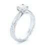 18k White Gold Custom Solitaire Diamond Engagement Ring