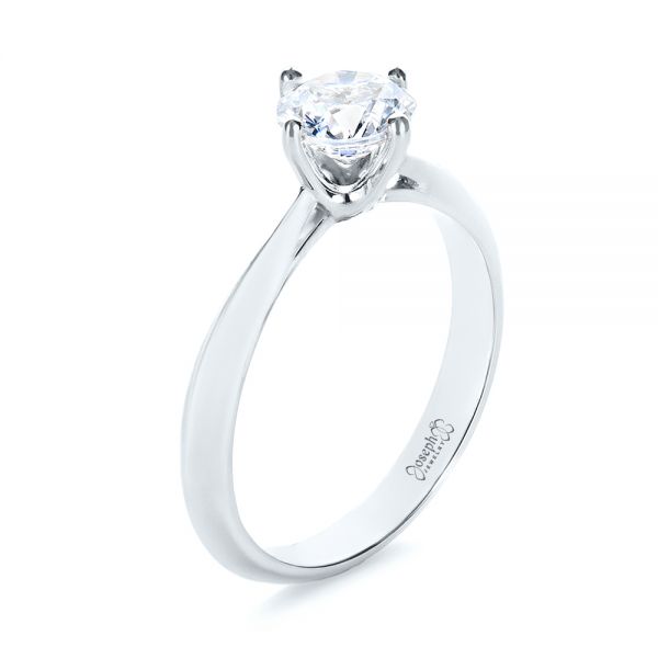 Platinum Platinum Custom Solitaire Diamond Engagement Ring - Three-Quarter View - 103396