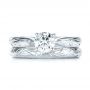 18k White Gold 18k White Gold Custom Solitaire Diamond Engagement Ring - Three-Quarter View -  103283 - Thumbnail