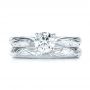 14k White Gold 14k White Gold Custom Solitaire Diamond Engagement Ring - Three-Quarter View -  103283 - Thumbnail