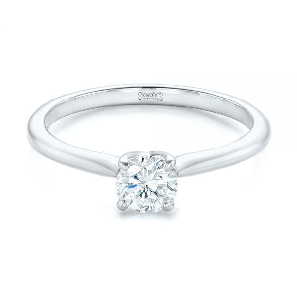 14k White Gold 14k White Gold Custom Solitaire Diamond Engagement Ring - Flat View -  102757