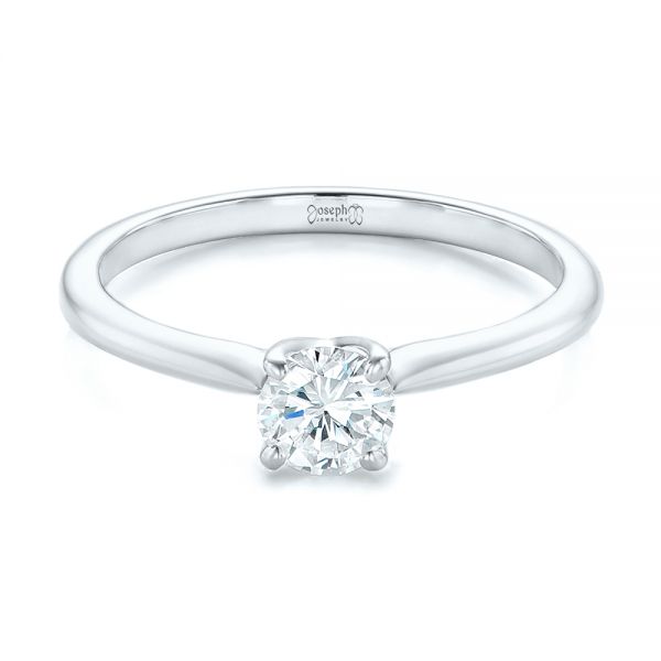 Platinum Platinum Custom Solitaire Diamond Engagement Ring - Flat View - 102757