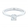 14k White Gold 14k White Gold Custom Solitaire Diamond Engagement Ring - Flat View -  102757 - Thumbnail