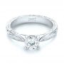 18k White Gold 18k White Gold Custom Solitaire Diamond Engagement Ring - Flat View -  103283 - Thumbnail
