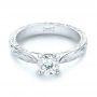 14k White Gold 14k White Gold Custom Solitaire Diamond Engagement Ring - Flat View -  103283 - Thumbnail