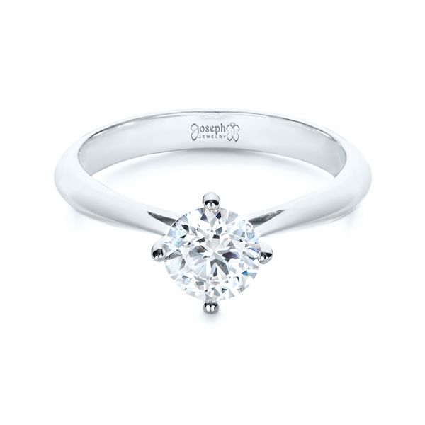 Platinum Platinum Custom Solitaire Diamond Engagement Ring - Flat View - 103396