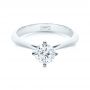 18k White Gold 18k White Gold Custom Solitaire Diamond Engagement Ring - Flat View -  103396 - Thumbnail