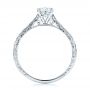 14k White Gold 14k White Gold Custom Solitaire Diamond Engagement Ring - Front View -  101618 - Thumbnail