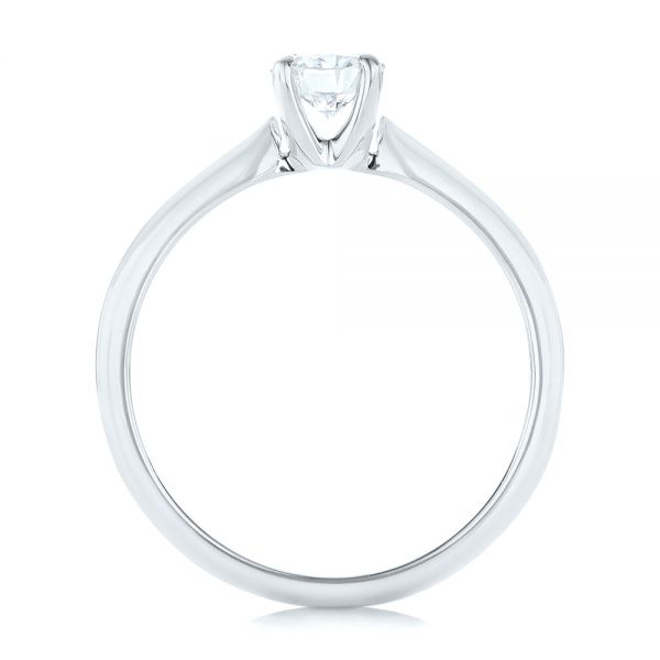 14k White Gold 14k White Gold Custom Solitaire Diamond Engagement Ring - Front View -  102757