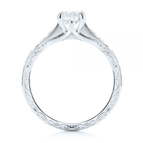18k White Gold 18k White Gold Custom Solitaire Diamond Engagement Ring - Front View -  103283