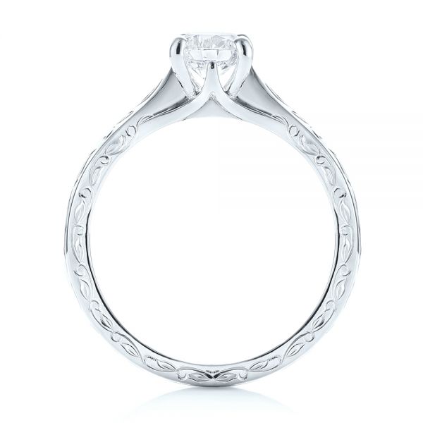 14k White Gold 14k White Gold Custom Solitaire Diamond Engagement Ring - Front View -  103283