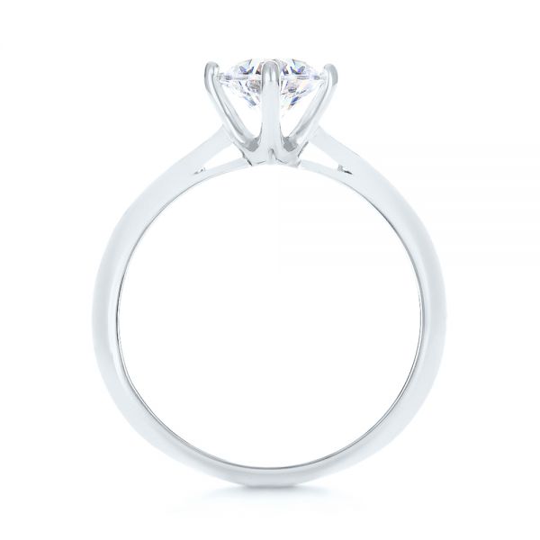 14k White Gold 14k White Gold Custom Solitaire Diamond Engagement Ring - Front View -  103396