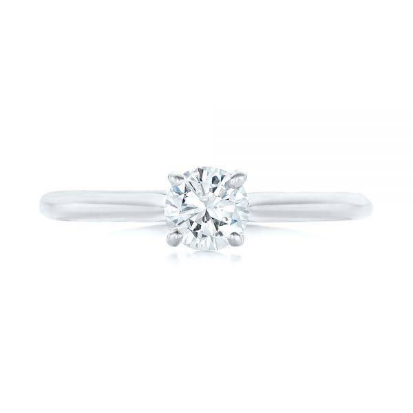 18k White Gold 18k White Gold Custom Solitaire Diamond Engagement Ring - Top View -  102757