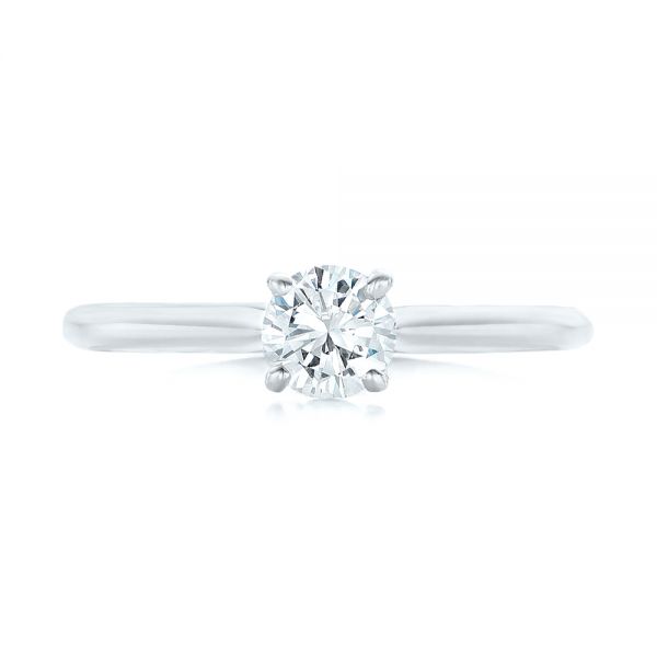 Platinum Platinum Custom Solitaire Diamond Engagement Ring - Top View - 102757