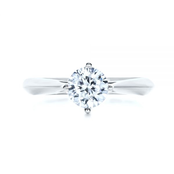 14k White Gold 14k White Gold Custom Solitaire Diamond Engagement Ring - Top View -  103396