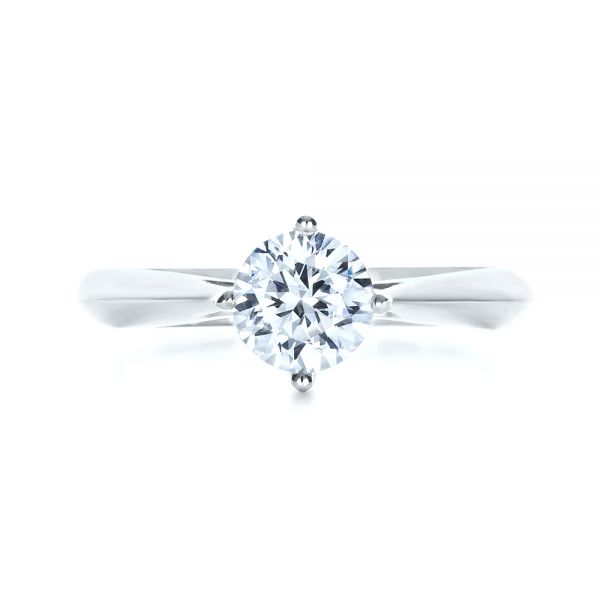 Platinum Platinum Custom Solitaire Diamond Engagement Ring - Top View - 103396