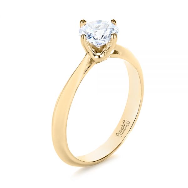 14k Yellow Gold 14k Yellow Gold Custom Solitaire Diamond Engagement Ring - Three-Quarter View -  103396