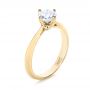 18k Yellow Gold 18k Yellow Gold Custom Solitaire Diamond Engagement Ring - Three-Quarter View -  103396 - Thumbnail