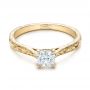 18k Yellow Gold 18k Yellow Gold Custom Solitaire Diamond Engagement Ring - Flat View -  101618 - Thumbnail