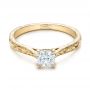 14k Yellow Gold 14k Yellow Gold Custom Solitaire Diamond Engagement Ring - Flat View -  101618 - Thumbnail