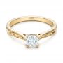 14k Yellow Gold 14k Yellow Gold Custom Solitaire Diamond Engagement Ring - Flat View -  101618 - Thumbnail