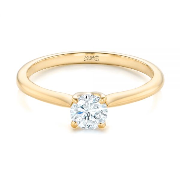 18k Yellow Gold 18k Yellow Gold Custom Solitaire Diamond Engagement Ring - Flat View -  102757