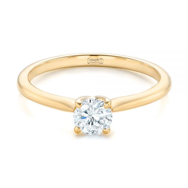 18k Yellow Gold 18k Yellow Gold Custom Solitaire Diamond Engagement Ring - Flat View - 102757