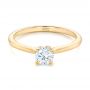 18k Yellow Gold 18k Yellow Gold Custom Solitaire Diamond Engagement Ring - Flat View -  102757 - Thumbnail