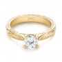 18k Yellow Gold 18k Yellow Gold Custom Solitaire Diamond Engagement Ring - Flat View -  103283 - Thumbnail