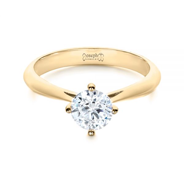 14k Yellow Gold 14k Yellow Gold Custom Solitaire Diamond Engagement Ring - Flat View -  103396
