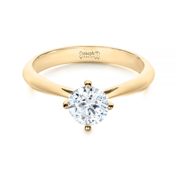 14k Yellow Gold 14k Yellow Gold Custom Solitaire Diamond Engagement Ring - Flat View - 103396