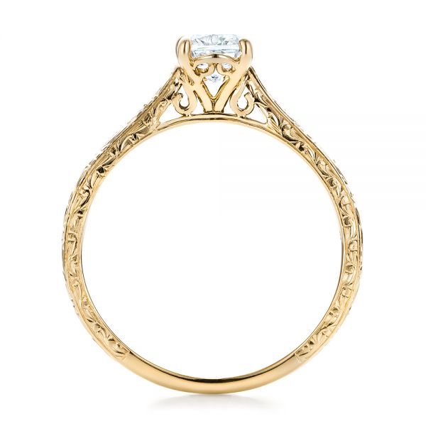 18k Yellow Gold 18k Yellow Gold Custom Solitaire Diamond Engagement Ring - Front View -  101618