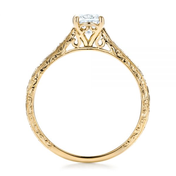 14k Yellow Gold 14k Yellow Gold Custom Solitaire Diamond Engagement Ring - Front View -  101618