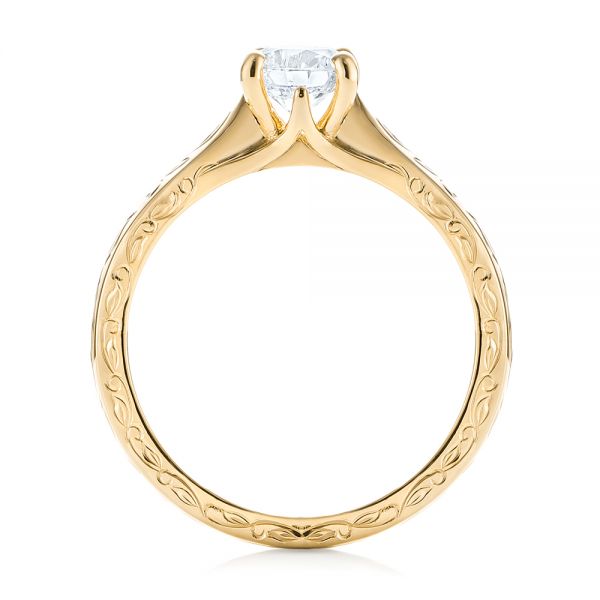 18k Yellow Gold 18k Yellow Gold Custom Solitaire Diamond Engagement Ring - Front View -  103283