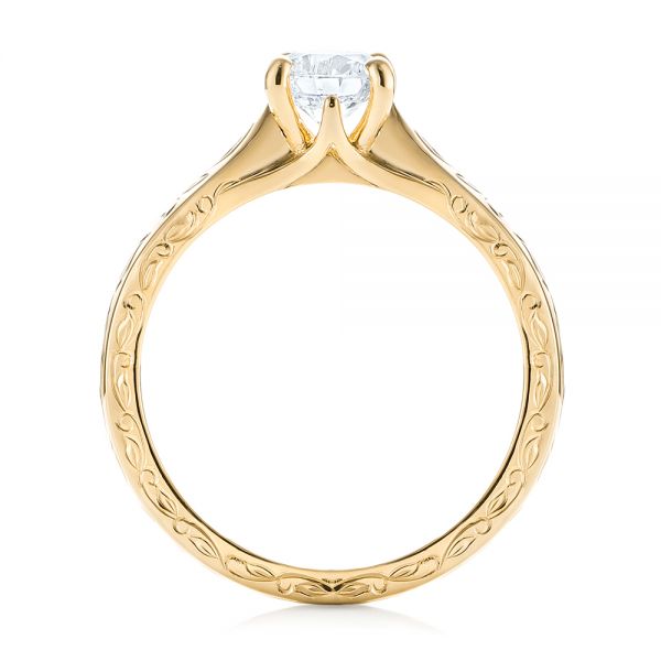 14k Yellow Gold 14k Yellow Gold Custom Solitaire Diamond Engagement Ring - Front View -  103283