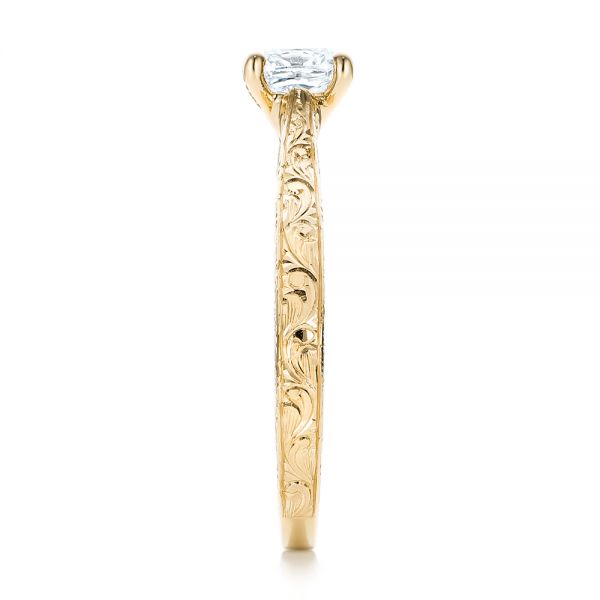 14k Yellow Gold 14k Yellow Gold Custom Solitaire Diamond Engagement Ring - Side View - 101618