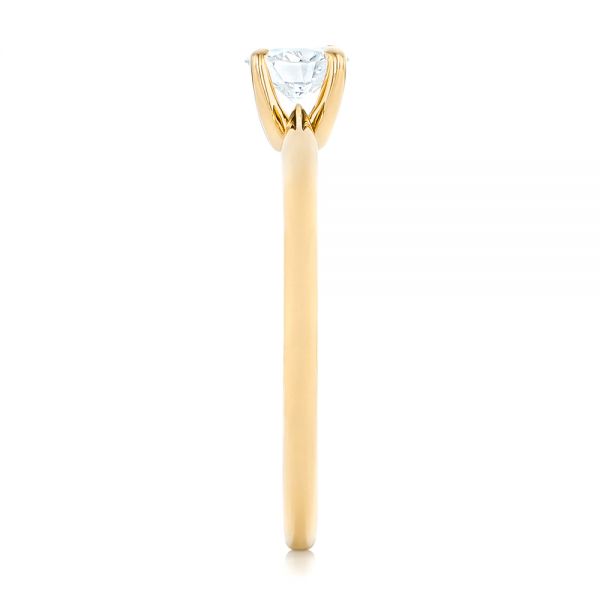 18k Yellow Gold 18k Yellow Gold Custom Solitaire Diamond Engagement Ring - Side View - 102757