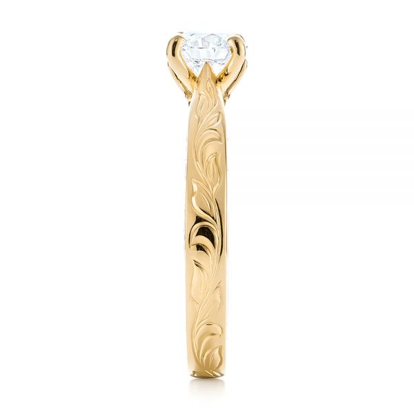 14k Yellow Gold 14k Yellow Gold Custom Solitaire Diamond Engagement Ring - Side View - 103283