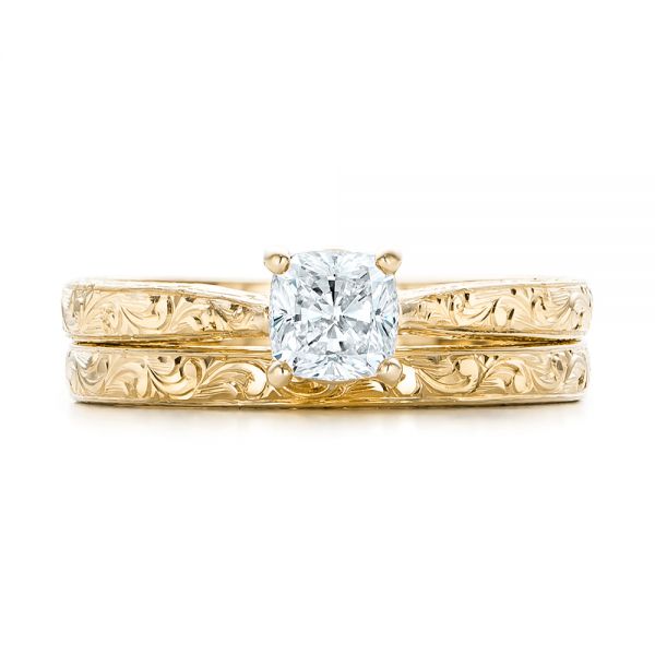 14k Yellow Gold 14k Yellow Gold Custom Solitaire Diamond Engagement Ring - Top View - 101618
