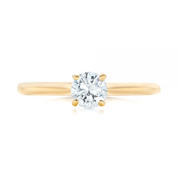 18k Yellow Gold 18k Yellow Gold Custom Solitaire Diamond Engagement Ring - Top View - 102757